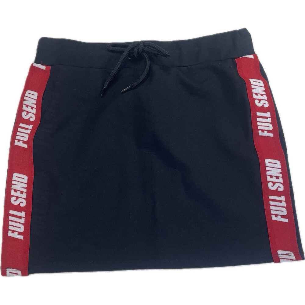 FULL SEND NELKBOYS Women's Sz Small  Mini with Drawstring Skirt in Black & Red